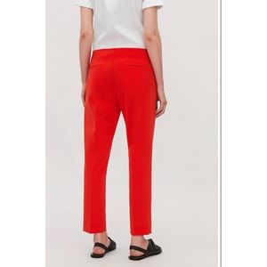 Cos straight red pressfold trousers